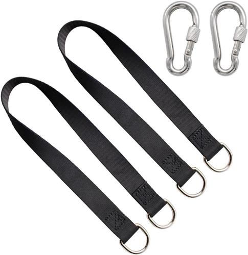 JGS Premium - Schommelbevestiging Set van 2 stuks, 55 cm, met veergespen en nylon touw - Draagvermogen 200 kg - Voor Hangmatten en Schommels