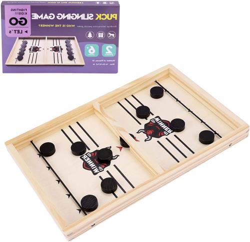 JGS Premium - Katapult Bordspel voor Kinderen en Ouders - Draagbaar ijsbalgevechtsspel - Bouncing Hockeybordspel - Tafel Slingshot Bordspel met Bumper - Schaakspel en Desktopspel