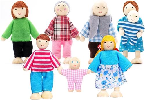 JGS Premium - Poppenhuis accessoires set van hout voor kinderen - Poppenfamilie speelgoedcadeau