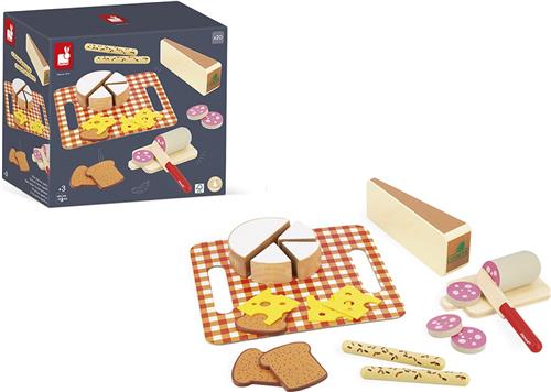 Janod In De Keuken - Mijn Eerste Franse Aperitief - Houten Kaasplankje - Perfect Om Een Houten Keuken Of Speelgoed Eetset Compleet Te Maken - Geschikt Vanaf 3 Jaar