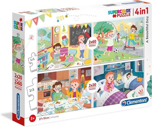 Clementoni Legpuzzel 4-in-1 A Beautiful Day 2x20/2x60 Stukjes