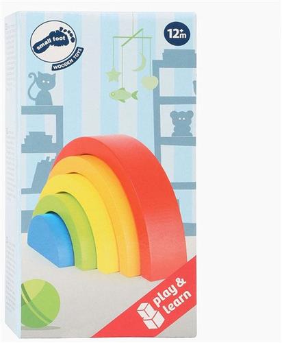Small Foot - Houten Bouwblokken Regenboog, 5dlg.