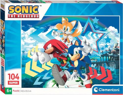 Clementoni  Sonic Puzzel - Voor Kinderen vanaf 6 jaar  Legpuzzel - 104 Stukjes  Kinderpuzzels