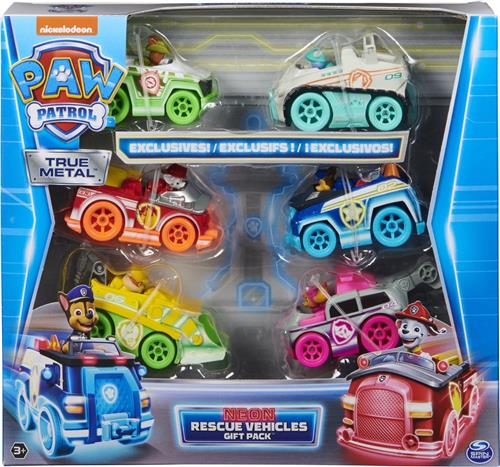 Paw Patrol True Metal - Cadeauset - Met neon Speelgoedauto's