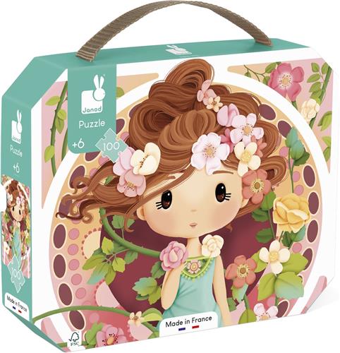 Janod - Puzzel Geïnspireerd Door Mucha - In Puzzelkoffer - 100 Stukjes - Geschikt Vanaf 6 Jaar