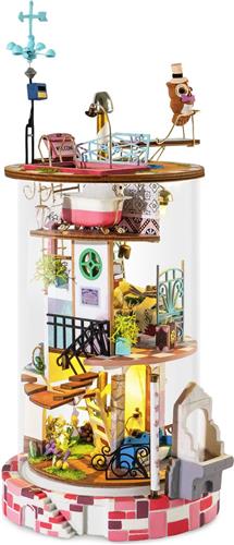 Robotime - Bloemig Huis DS002 - Houten Modelbouw, Sinterklaas Speelgoed Kerst Cadeau - Poppenhuis - DIY, Sinterklaas Speelgoed Kerst Cadeau