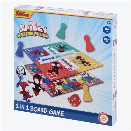 Spiderman / Spidey 2-in-1 Bordspel - Erger je niet & Ganzenbord - Familiespel / Bordspel - 2 in 1 Bordspel - Familiespel - Bordspel - Spidey Kids Spel - Vanaf 4 jaar - Spiderman & Vrienden - Marvel Spidey Tweedelig Bordspel