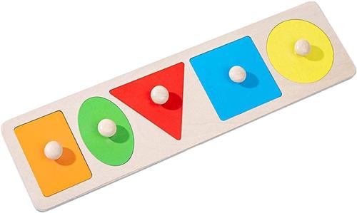 BOTC Houten Vormenpuzzel - Leer Vormen & Kleuren - Educatief Speelgoed - Montessori - Vanaf 12 Maanden