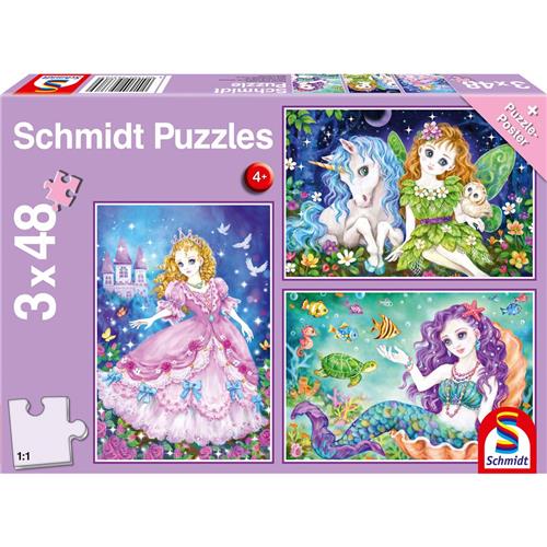 Prinses, Fee en Zeemeermin, 3x48 stukjes