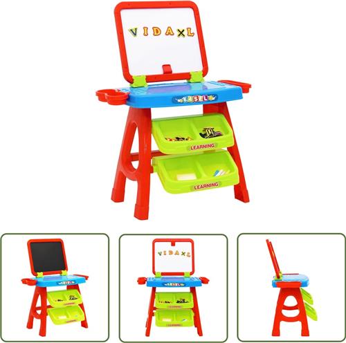 vidaXL Leerbord - Kinderbord - Leerbord voor kinderen Easel and Learning 3-in-1 - Creatief Spelen - Educatief Speelgoed - Kunst & Ambacht
