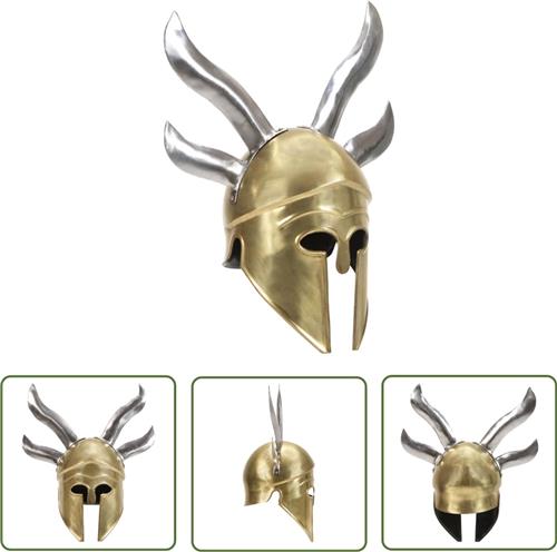vidaXL Soldaat - Grieks - Soldatenhelm Grieks replica LARP staal messingkleurig - Helm - Replica - LARP