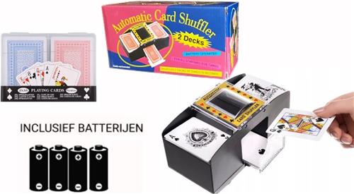 Automatische Kaartenschudmachine + 2 Sets Speelkaarten (2x56) + Batterijen | Poker Poker Shuffler 785 | Kaarten | Poker | Blackjack