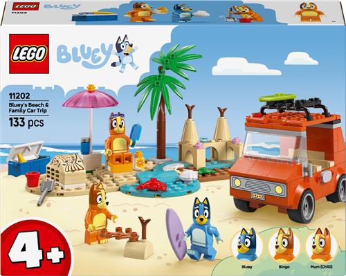 LEGO® Bluey: Bluey's Autorit naar het Strand, Bouwset - 11202