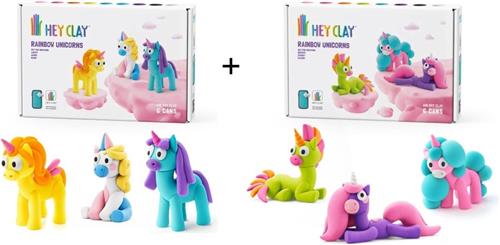 Hey Clay Set van 2 doosjes van 6 cans Unicorns