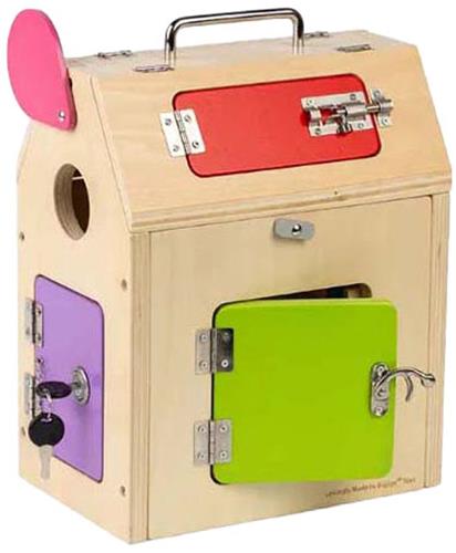 Bigjigs Houten Huis met Sloten en Grendels, 5dlg.