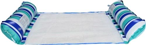Livano Luxe Waterhangmat - Luchtbed Zwembad - Luchtmatras Opblaasbaar - Water Hangmat - Aqua Lounge - Blauw & Groen