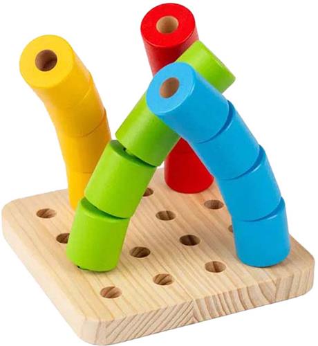 Bigjigs Houten Wankel-pinnenbord, 17dlg.