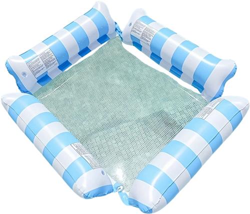 Bovista Luxe Waterhangmat - Luchtbed Zwembad - Luchtmatras Opblaasbaar - Water Hangmat - Aqua Lounge - Licht Blauw