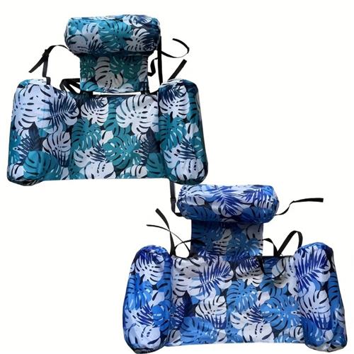 Nivard Luxe Waterhangmat - Luchtbed Zwembad - Luchtmatras Opblaasbaar - Water Hangmat - Aqua Lounge - 2 Stuks - Blauw + Groen