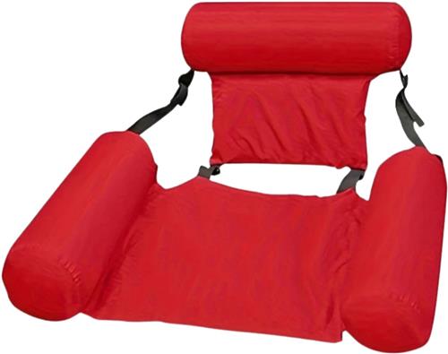 Bovista Luxe Waterhangmat - Luchtbed Zwembad - Luchtmatras Opblaasbaar - Water Hangmat - Aqua Lounge - Rood