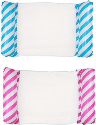 Livano Luxe Waterhangmat - Luchtbed Zwembad - Luchtmatras Opblaasbaar - Water Hangmat - Aqua Lounge - 2 Stuks - Lichtblauw + Roze