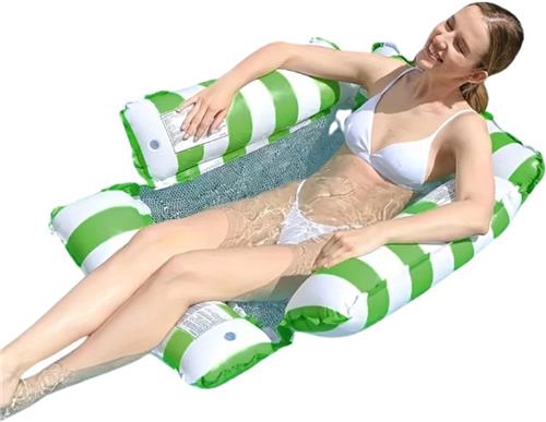 Bovista Luxe Waterhangmat - Luchtbed Zwembad - Luchtmatras Opblaasbaar - Water Hangmat - Aqua Lounge - Groen