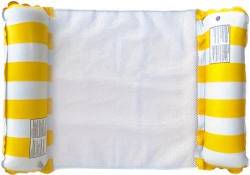 Livano Luxe Waterhangmat - Luchtbed Zwembad - Luchtmatras Opblaasbaar - Water Hangmat - Aqua Lounge - Geel