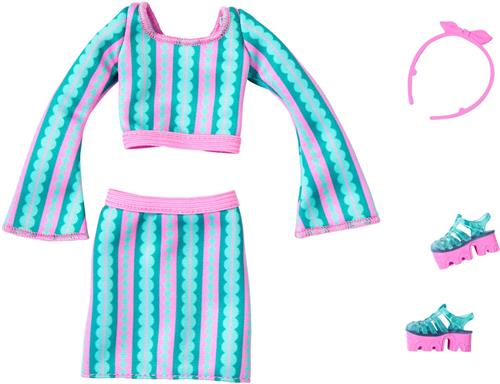Barbie Kleding Outfit + Accessoires - Groen Rok Pak, Groene Schoenen en Haarband