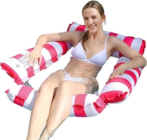 Livano Luxe Waterhangmat - Luchtbed Zwembad - Luchtmatras Opblaasbaar - Water Hangmat - Aqua Lounge - Roze