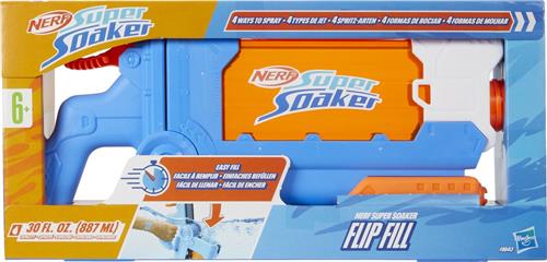 Nerf Super Soaker Flip Fill-waterblaster, 4 spraystijlen, snelvullen, reservoir voor 887 ml, waterspeelgoed
