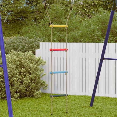 vidaXL Touwladder voor kinderen met 4 sporten meerkleurig