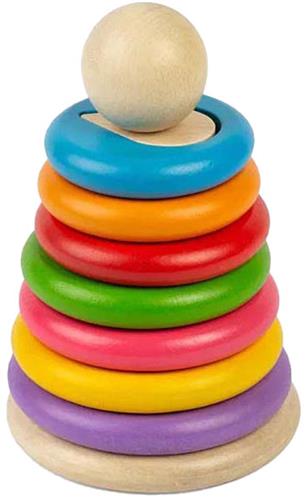 Bigjigs Houten Geheime Vormenstapelaar, 16dlg.