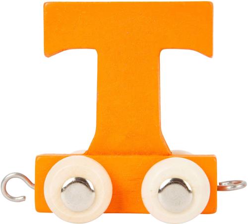 Small Foot - Houten Lettertrein Oranje - T - 12 stuks