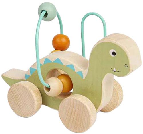 Bigjigs Houten Duwfiguur Diplodocus met Kralenframe