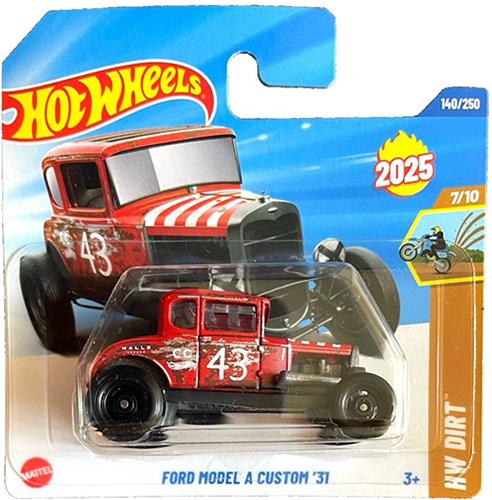 HOT WHEELS FORD MODEL A CUSTOM '31 RED MATT 140/250 HW DIRT 7/10 SHORT CART 2025