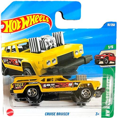 HOT WHEELS CRUISE BRUISER RACING YELLOW 91/250 (1:64) HW REVERSE RAKE 1/5