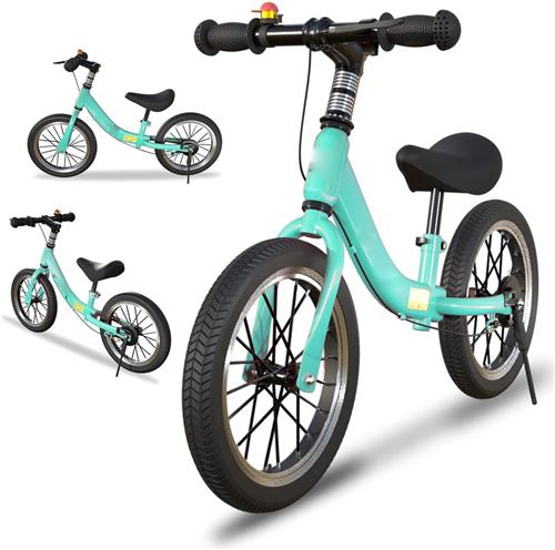 Balansfiets voor Kinderen 2-6 Jaar - 14 Inch met Rem, Verstelbaar Zadel - Loopfiets Zonder Pedalen voor Beginners - Stabiele en Veilige Training Fiets voor Jongens en Meisjes