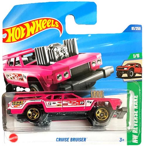HOT WHEELS CRUISE BRUISER PINK GOLD WHEELS 91/250 HW REVERSE RAKE 1/5