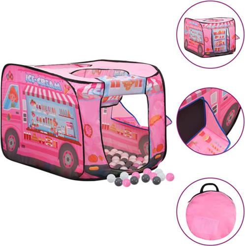 vidaXL Kinderspeeltent met 250 ballen 70x112x70 cm roze