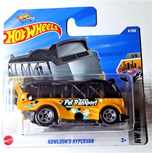 HOT WHEELS KOWLOON'D HYPERVAN PET TRANSPORT GREY YELLOW 6/250 1:64 HW METRO 1/5