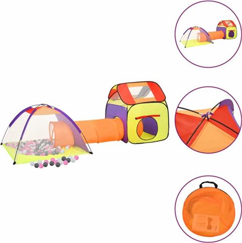 vidaXL Kinderspeeltent met 250 ballen 338x123x111 cm meerkleurig