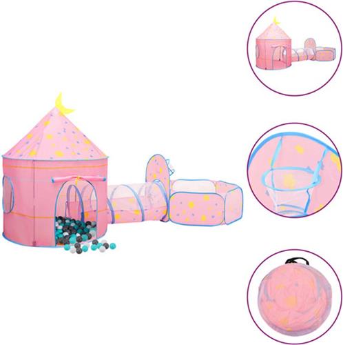 vidaXL Kinderspeeltent met 250 ballen 301x120x128 cm roze