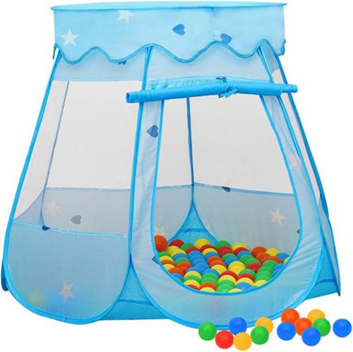 vidaXL Kinderspeeltent met 250 ballen 102x102x82 cm blauw