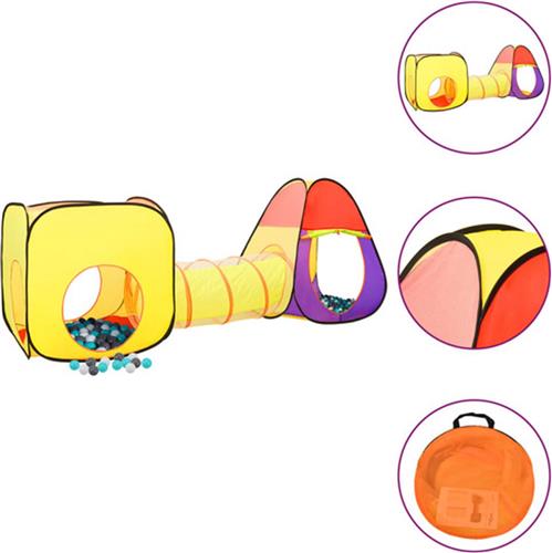 vidaXL Kinderspeeltent met 250 ballen 255x80x100 cm meerkleurig