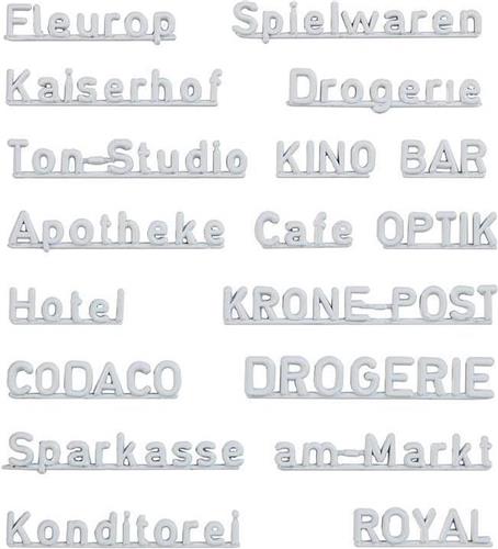 Faller - Winkelopschriften 70er jaren - modelbouwsets, hobbybouwspeelgoed voor kinderen, modelverf en accessoires