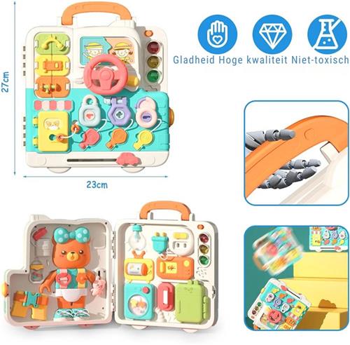 Montessori Busy Board Voor Kinderen Vanaf 1-3 Jaar - Interactief Activiteitenbord, Motoriekbord Met Muziek En Licht, Sensorisch Speelgoed - Perfecte Kerst- En Nieuwjaarscadeaus