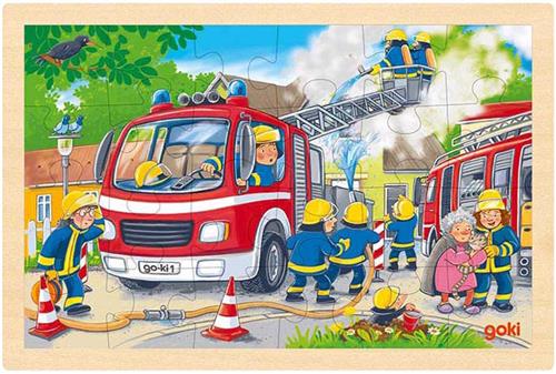 Goki Houten Legpuzzel Brandweer, 24st.