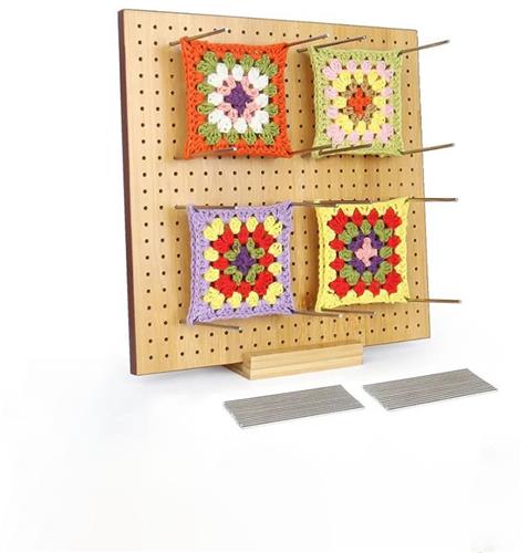 Somstyle Haakbord voor Granny Squares - 28 x 28 CM - Bord voor Haakwerk - Blokkeerbord Haken - Bruin