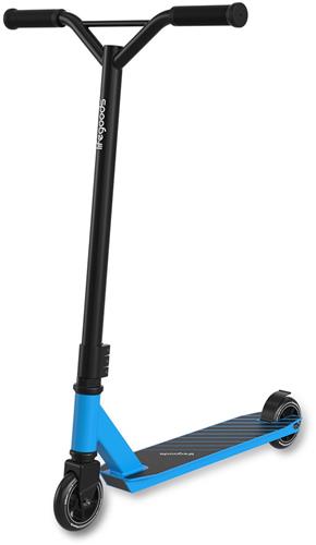 LifeGoods Stuntstep Fly Pro - 6+ Jaar - Step voor Kinderen - Jongens/Meisjes - 100mm - 100KG - Zwart/Blauw