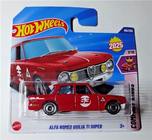 HOT WHEELS ALFA ROMEO GUILIA TI SUPER 63 RACING RED 195/250 1:64 HW COMPACT CARS 7/10